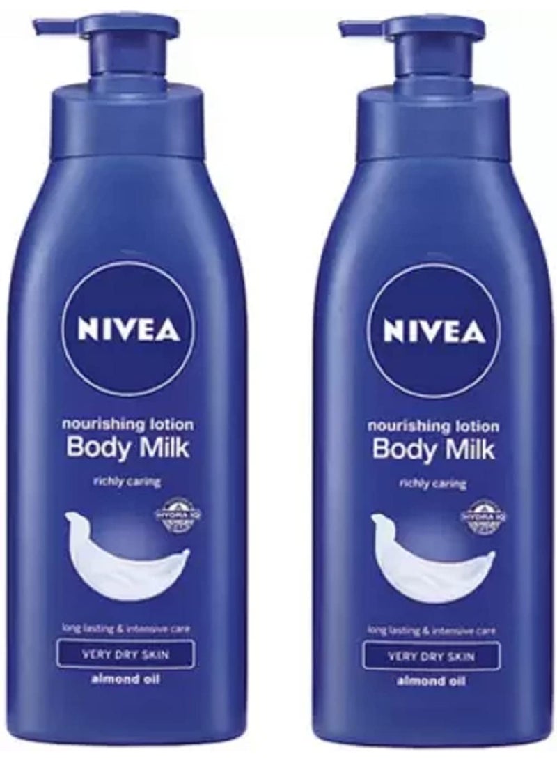 Nivea Body Milk Nourishing Body Lotion 400ML Each (Pack of 2) - Image 1